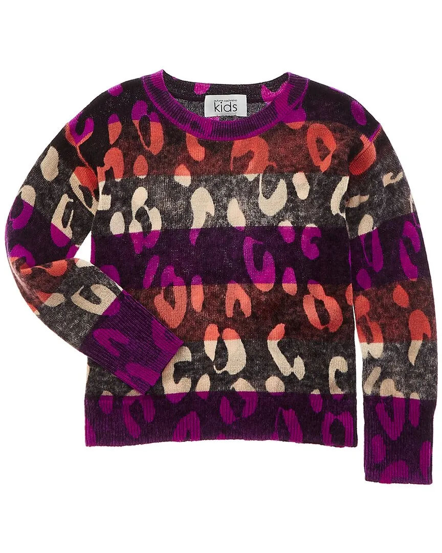 Autumn Cashmere Striped Leopard Wool & Cashmere-Blend Sweater