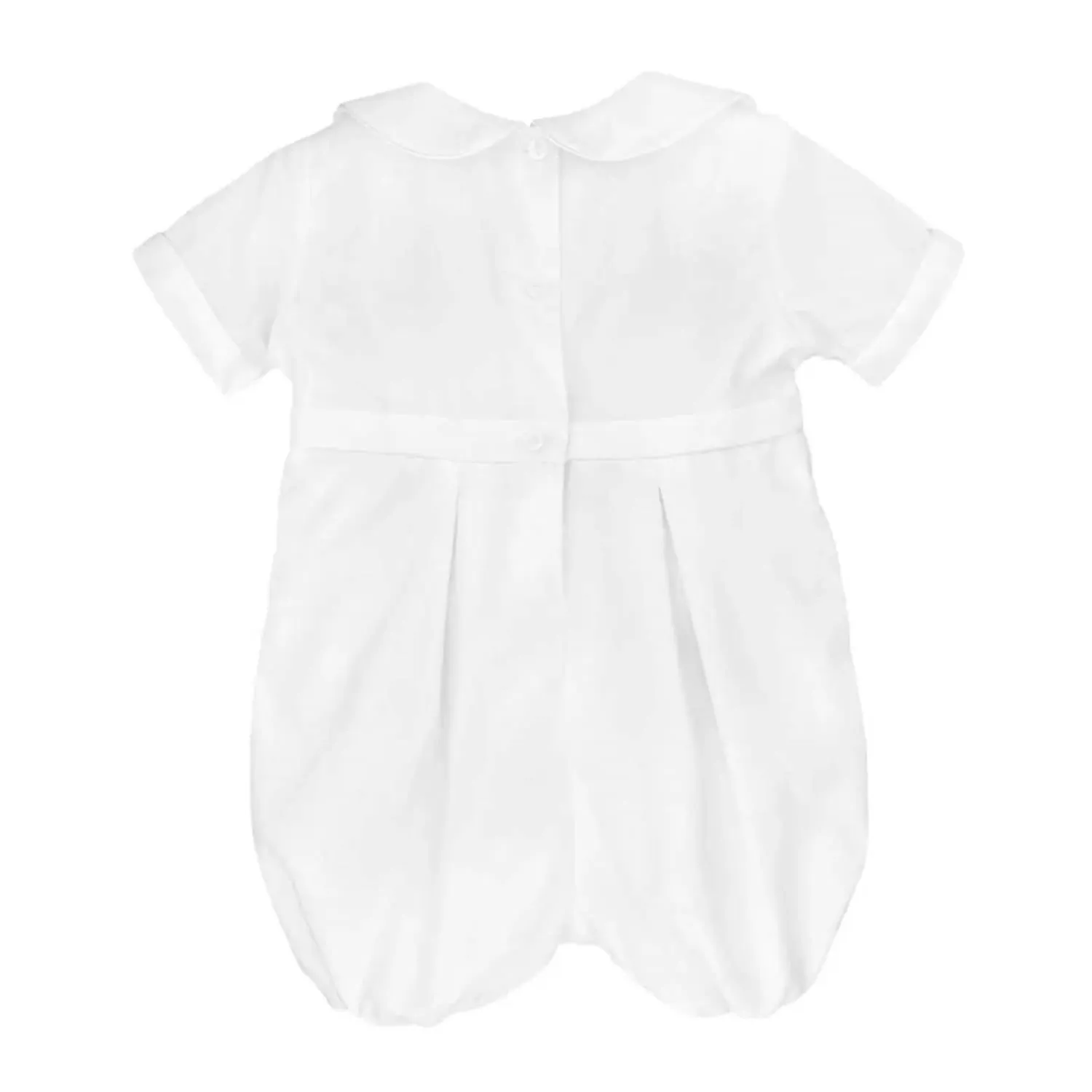 Baby Boy's Embroidered Cross Christening Romper In White