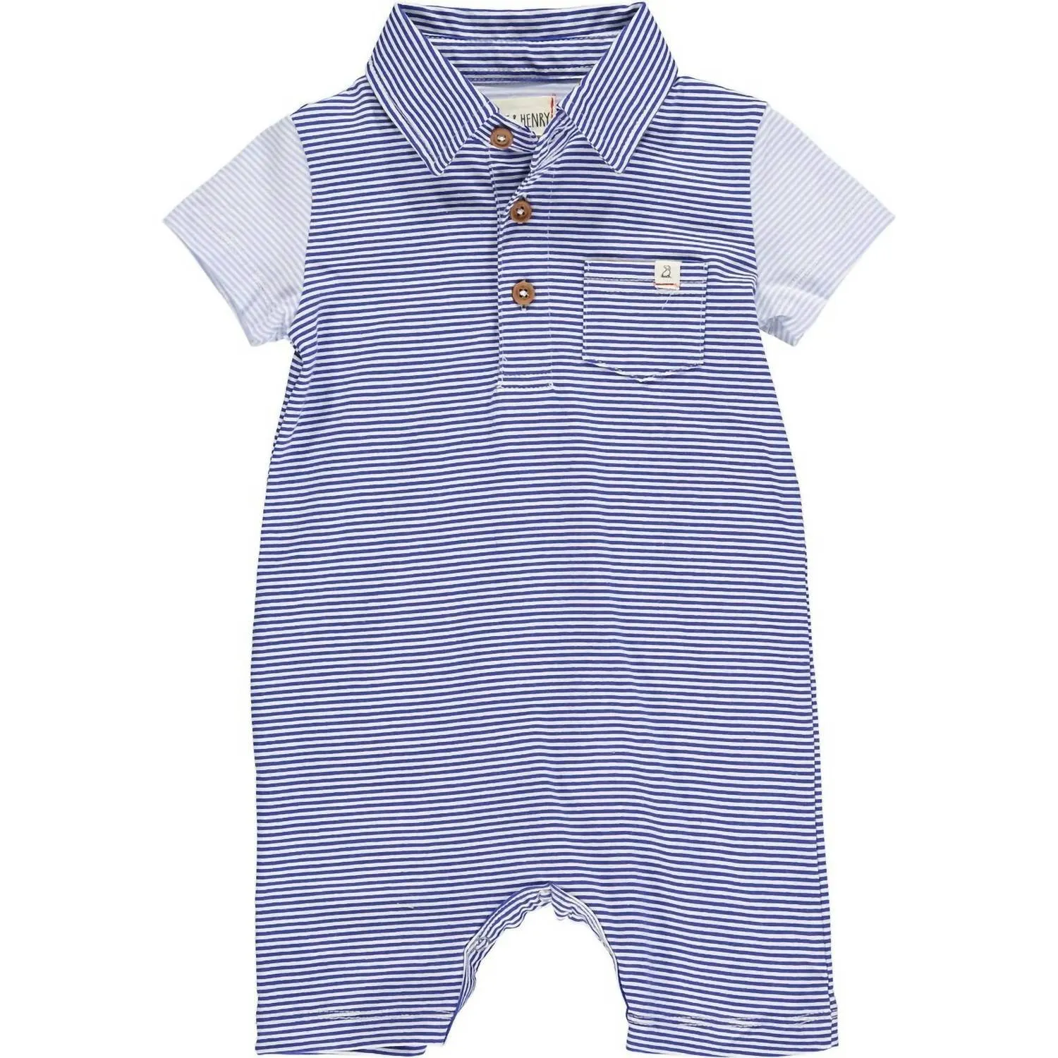 Baby Boys Saltash Romper In Blue Stripe