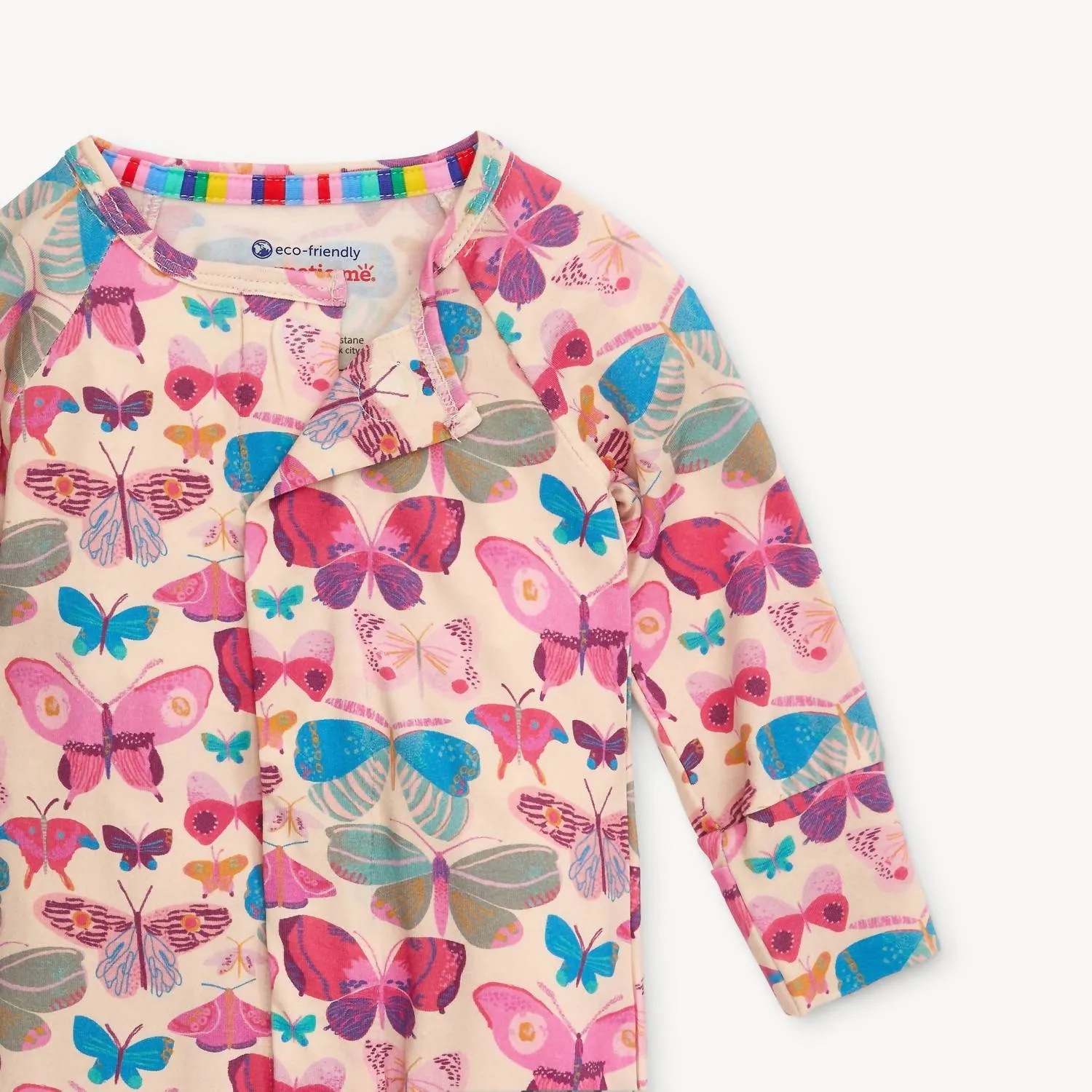 Baby Girl Newborn-9 Months Butterfly-Printed Footie In Pink