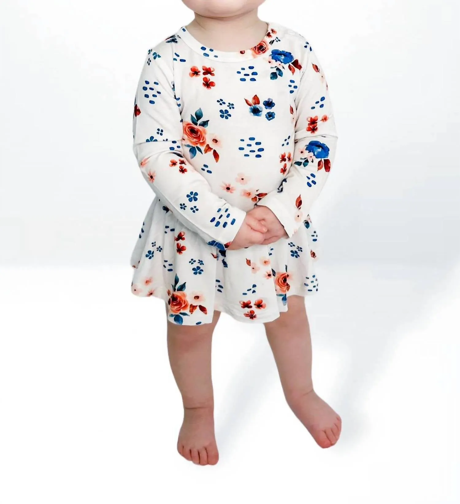 Baby Girl's Indy Floral Skirted Bodysuit In White Multi