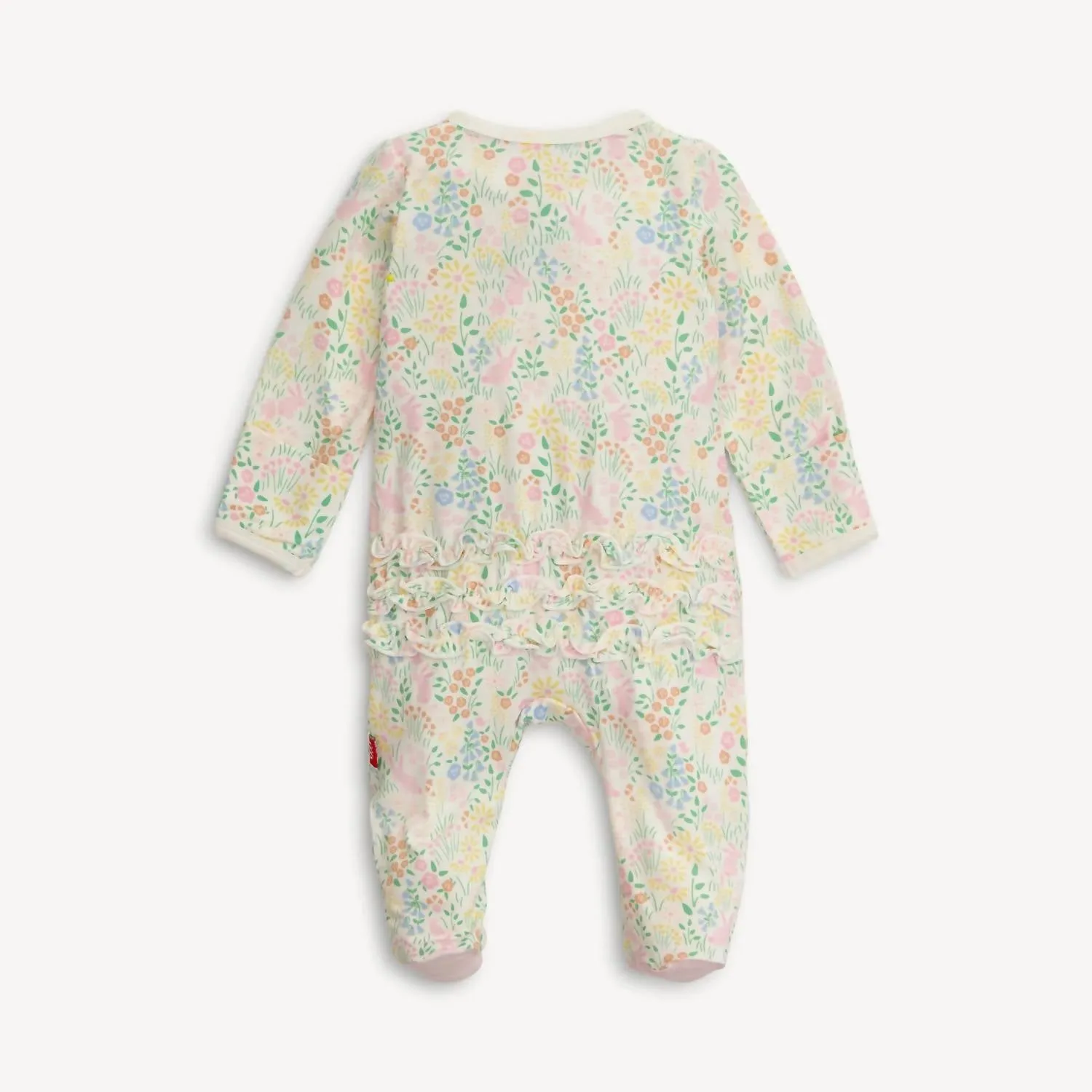 Baby Girls Modal Magnetic Footie In Hoppy Garden