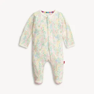 Baby Girls Modal Magnetic Footie In Hoppy Garden