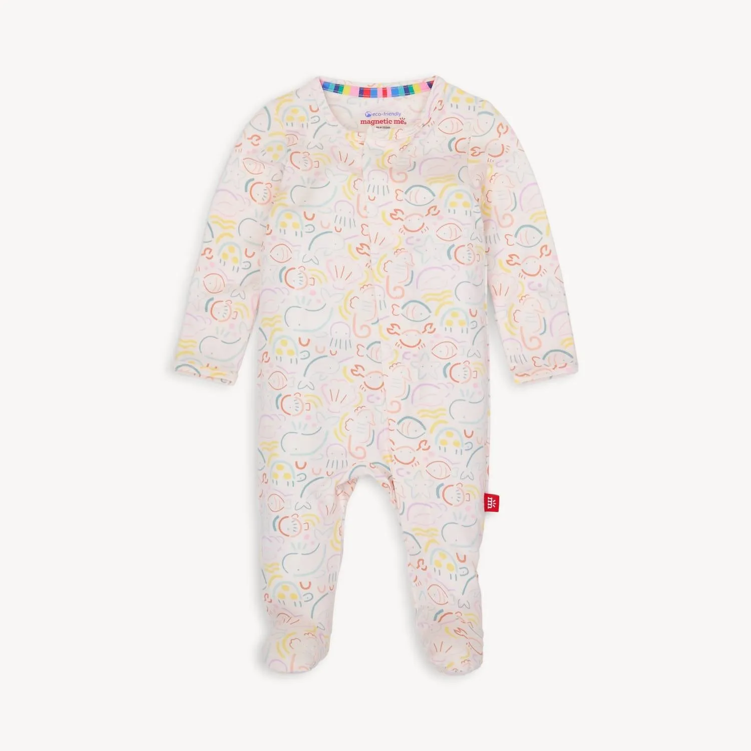 Baby Girls Newborn Magnetic Modal Footie In So-Fish-Ticated