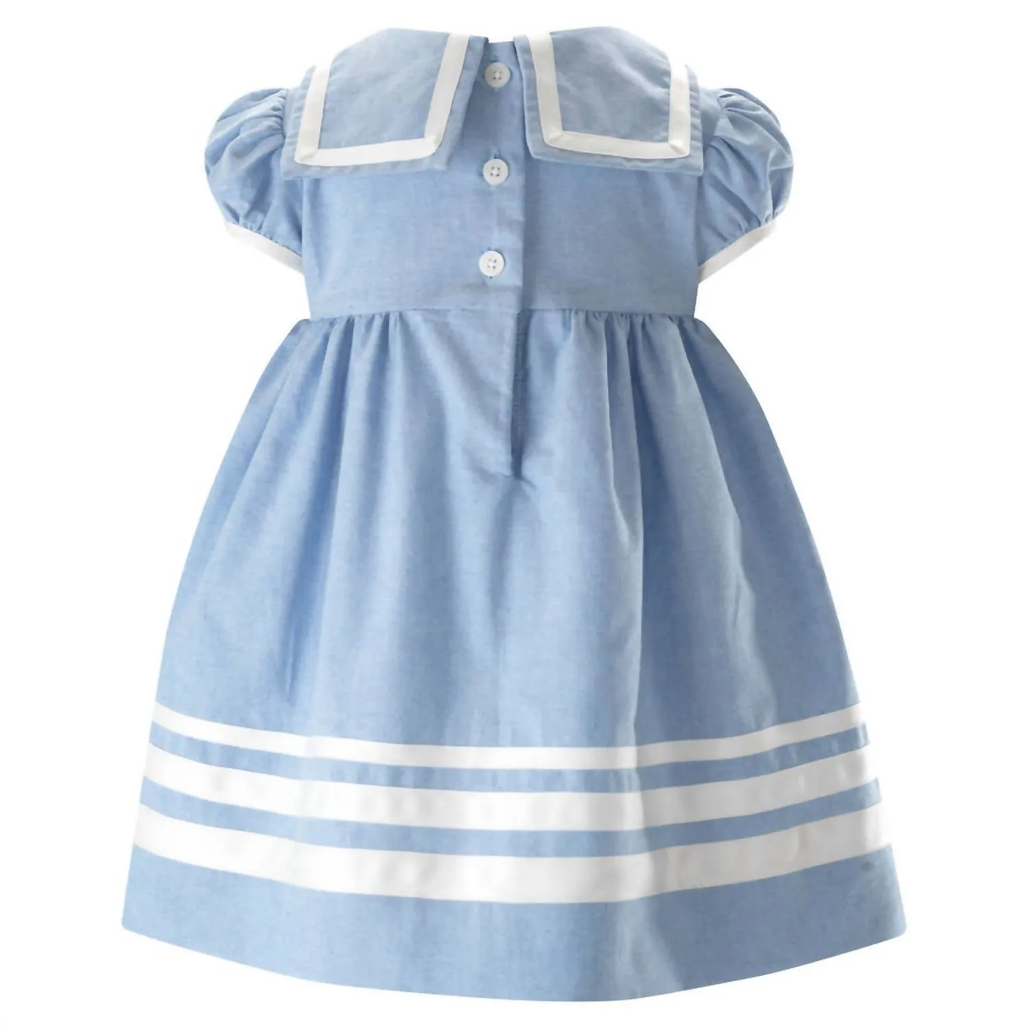 Baby Girl's Oxford Sailor Dress In Blue/ivory
