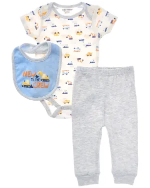 Baby Views 3pc Bodysuit, Pant & Bib Set