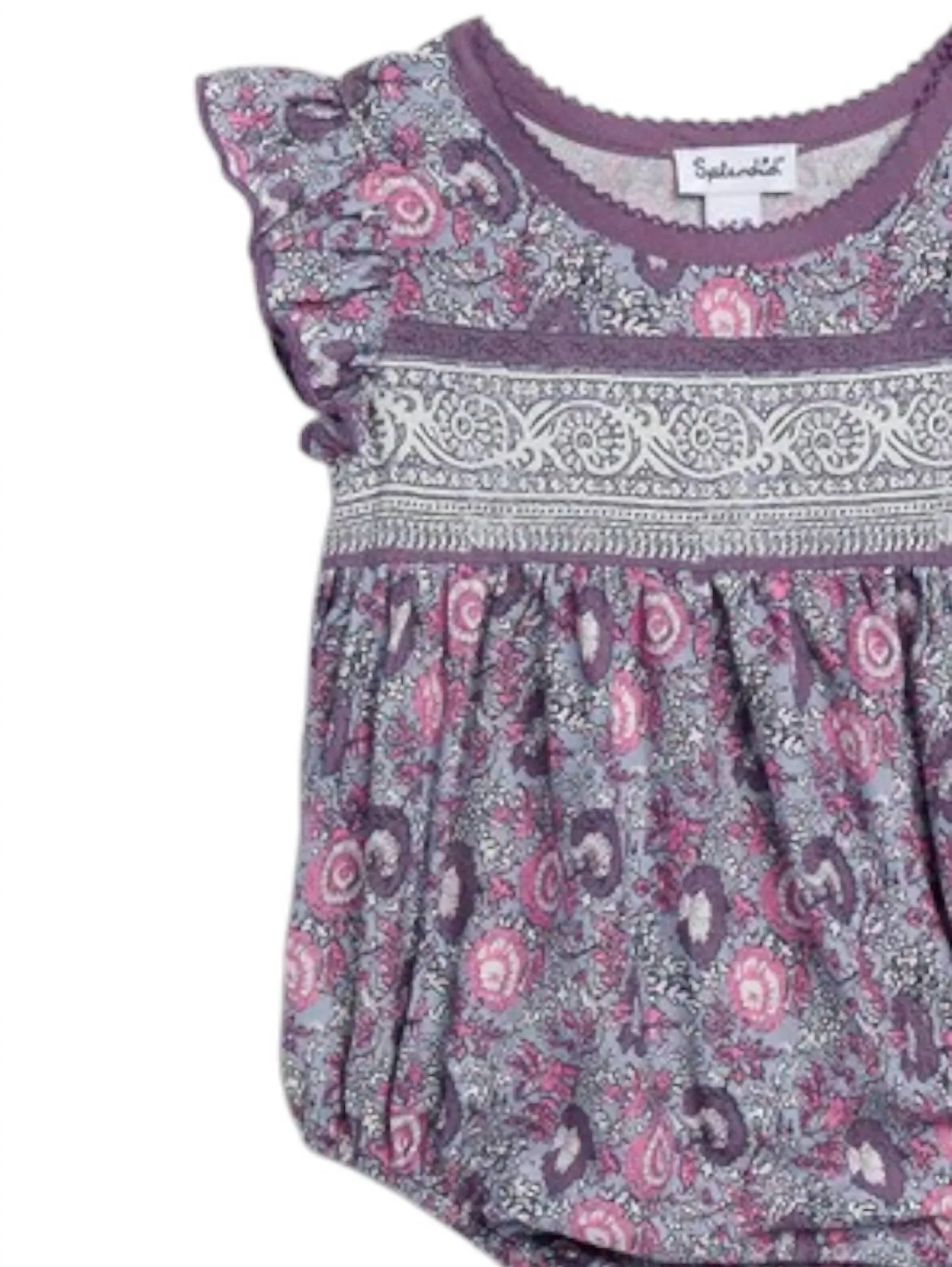 Baby's Festival Onesie In Thistle Floral
