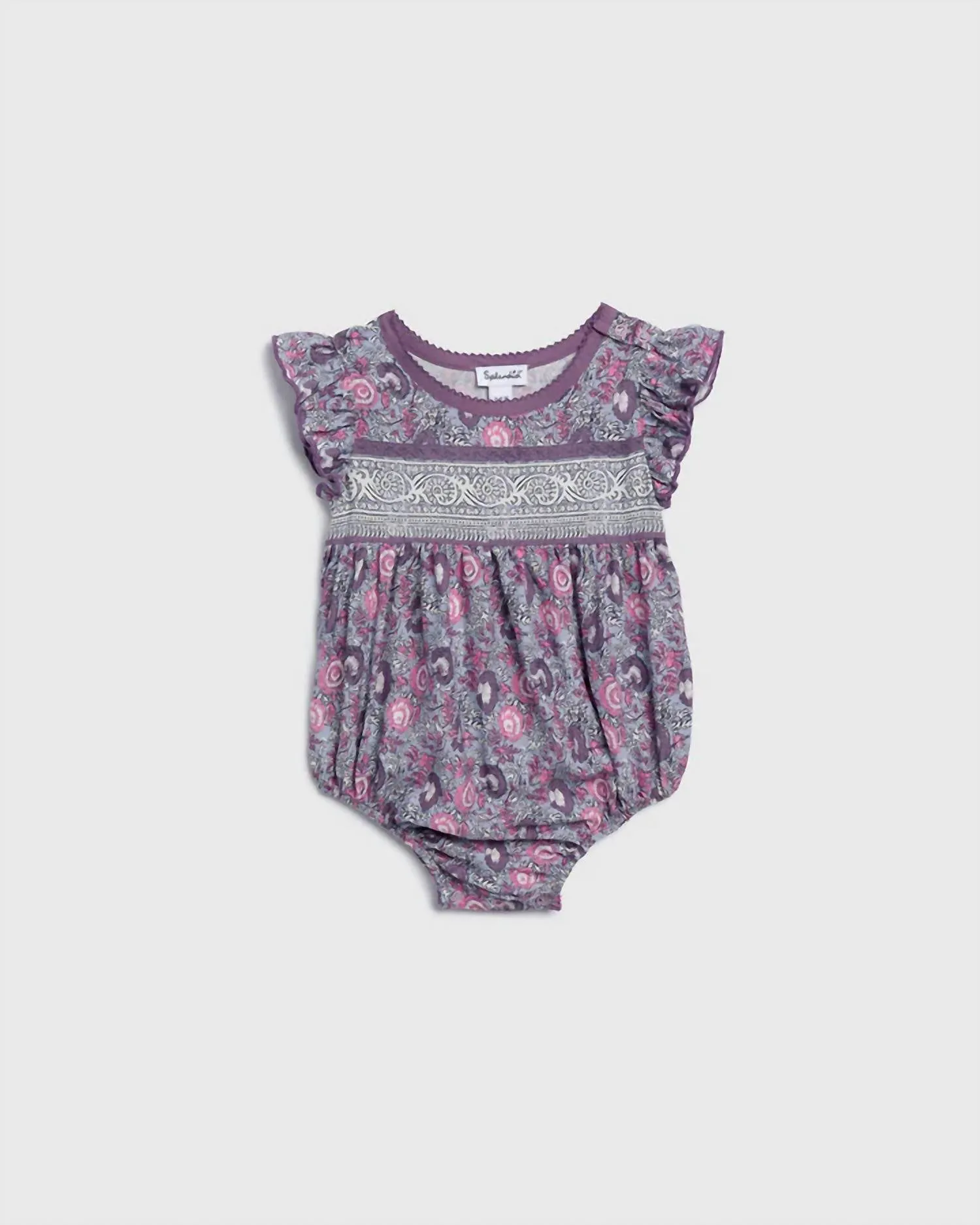Baby's Festival Onesie In Thistle Floral