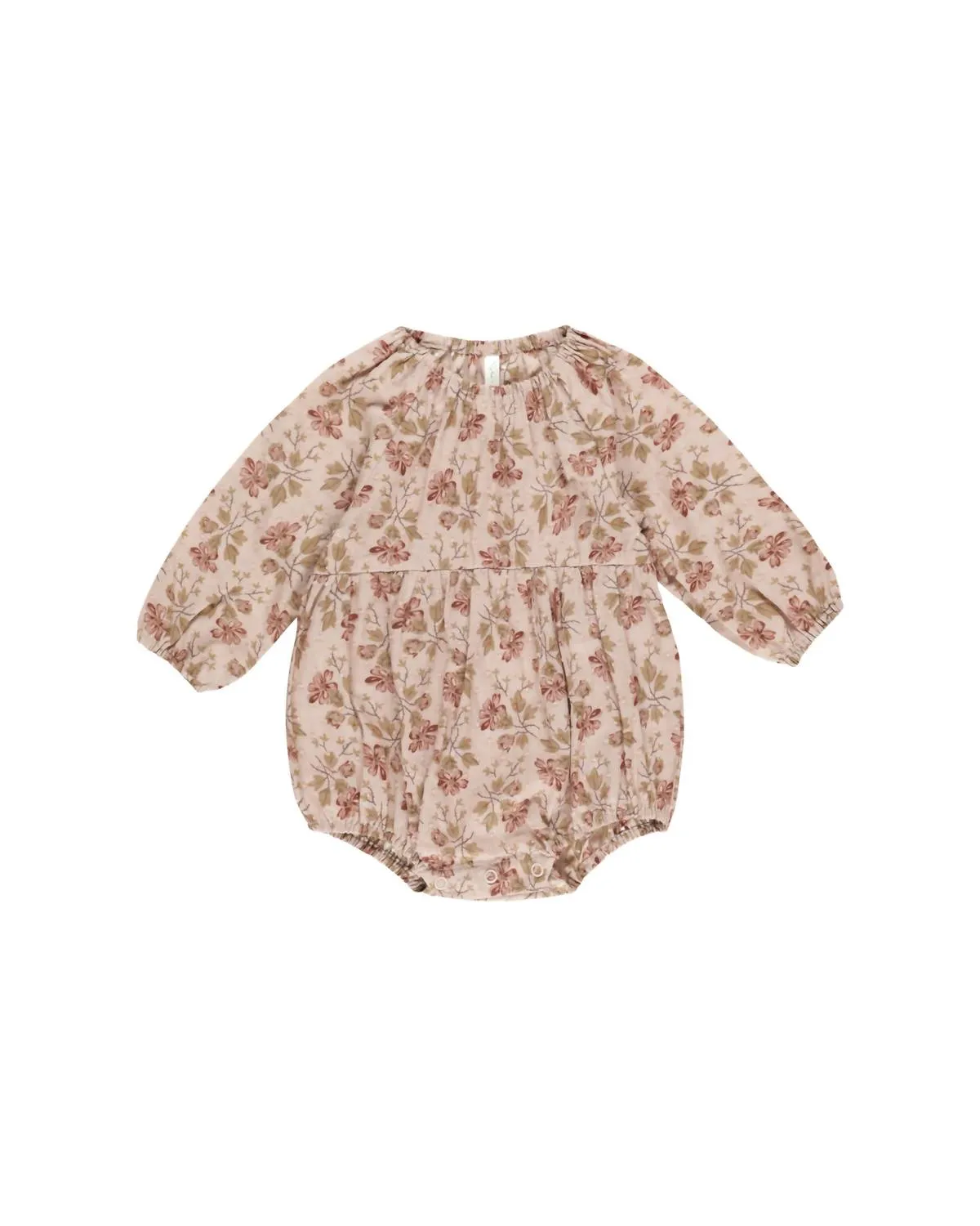 Baby's Long Sleeve Bubble Romper In French Garden Blush