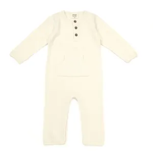 Baby's Milan Pastel Kangaroo Pocket Jumpsuit In Cream