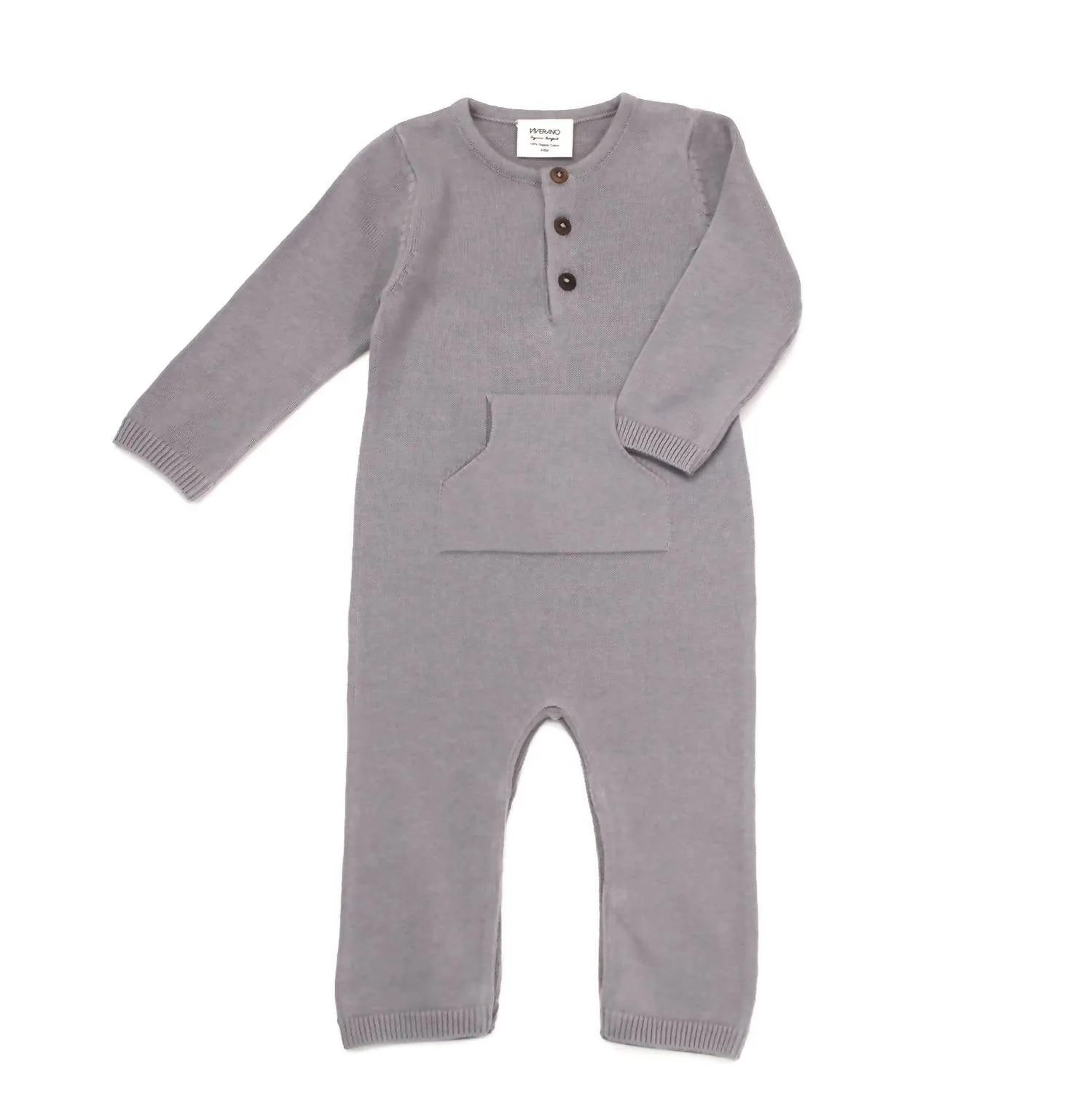 Baby's Milan Pastel Kangaroo Pocket Jumpsuit In Grey