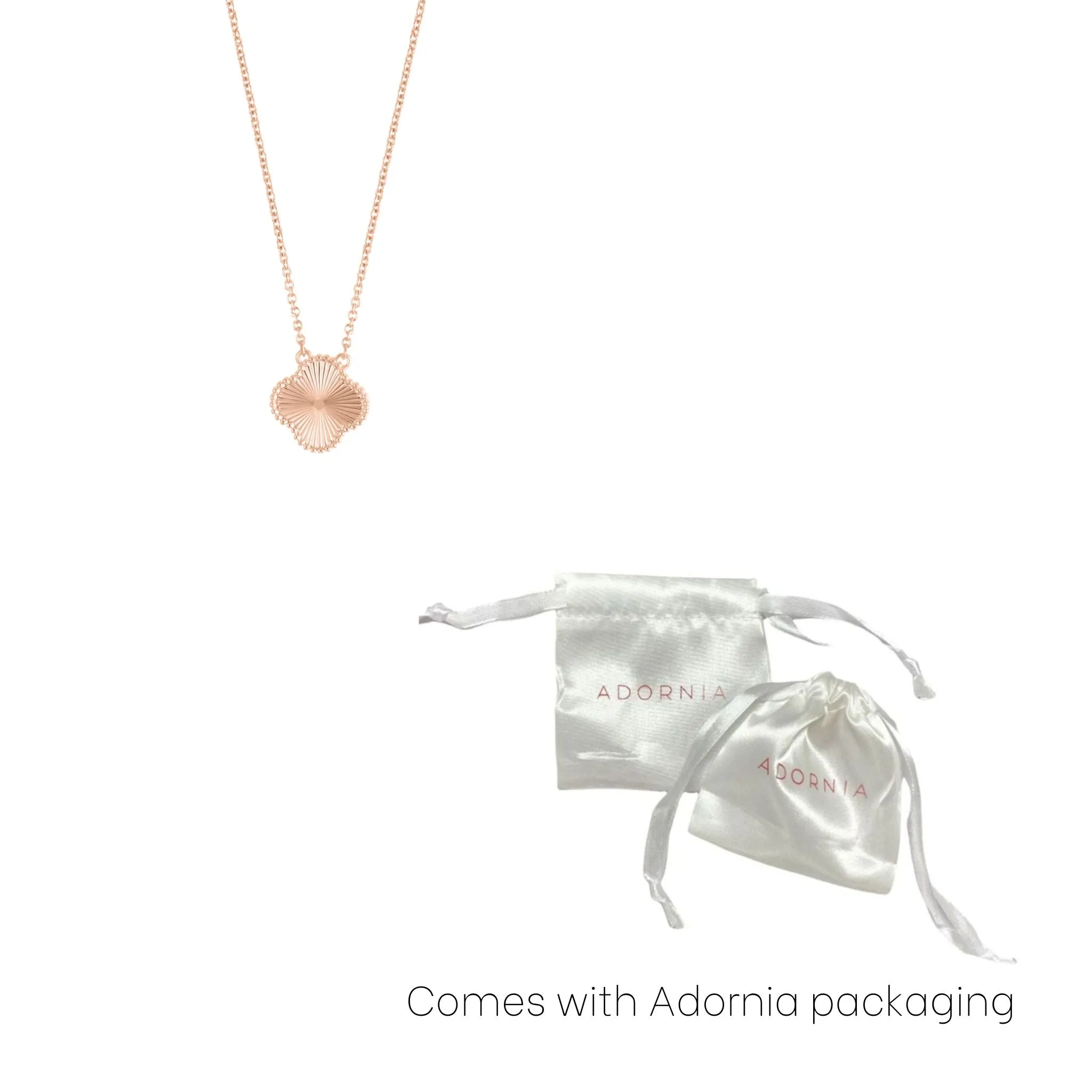 Beveled Flower Necklace rose gold