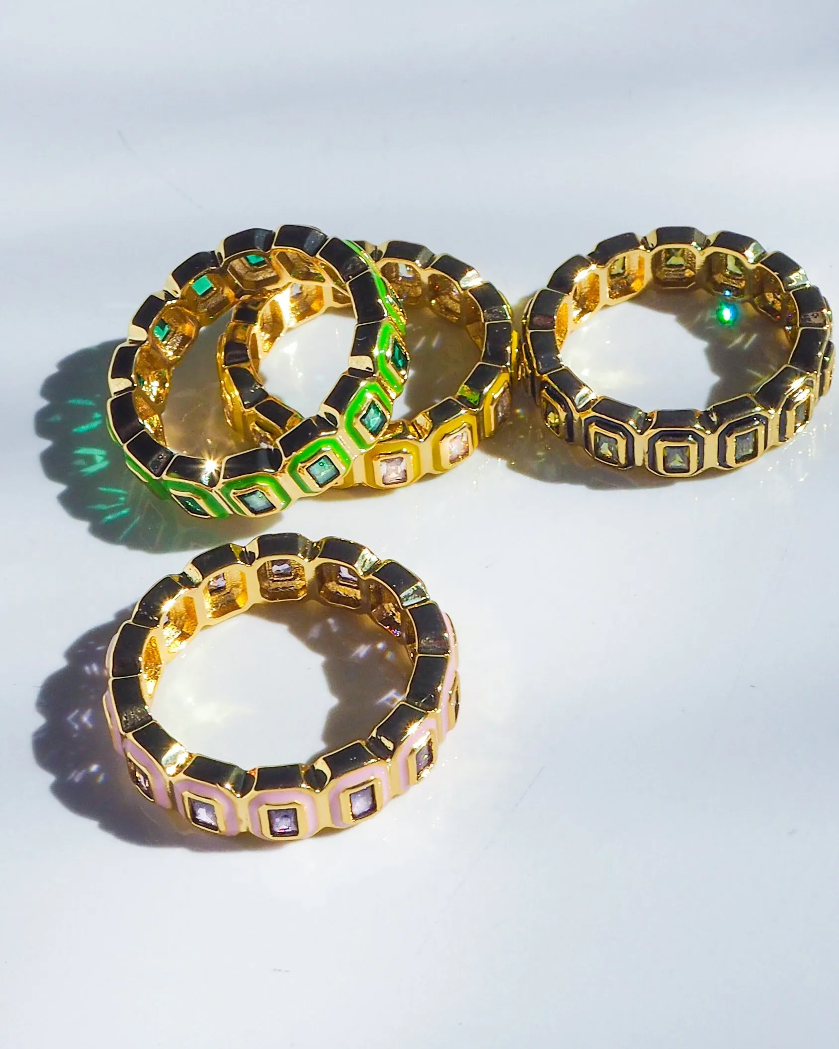Bezel Ballier Ring- Neon Yellow- Gold