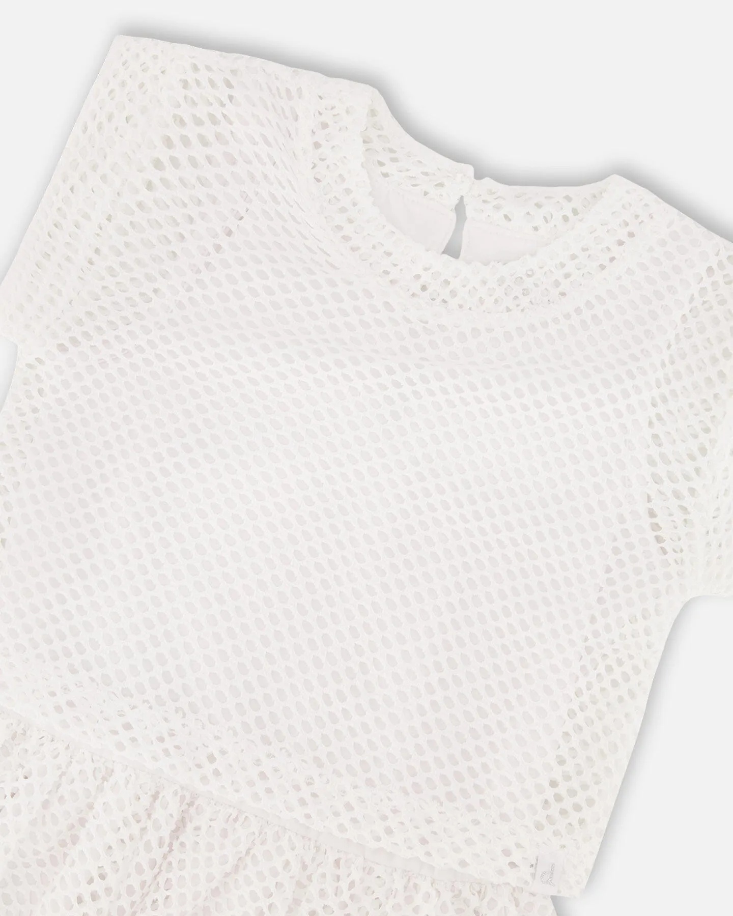 Bi-Material Mesh And Organic Cotton Dress Snow White