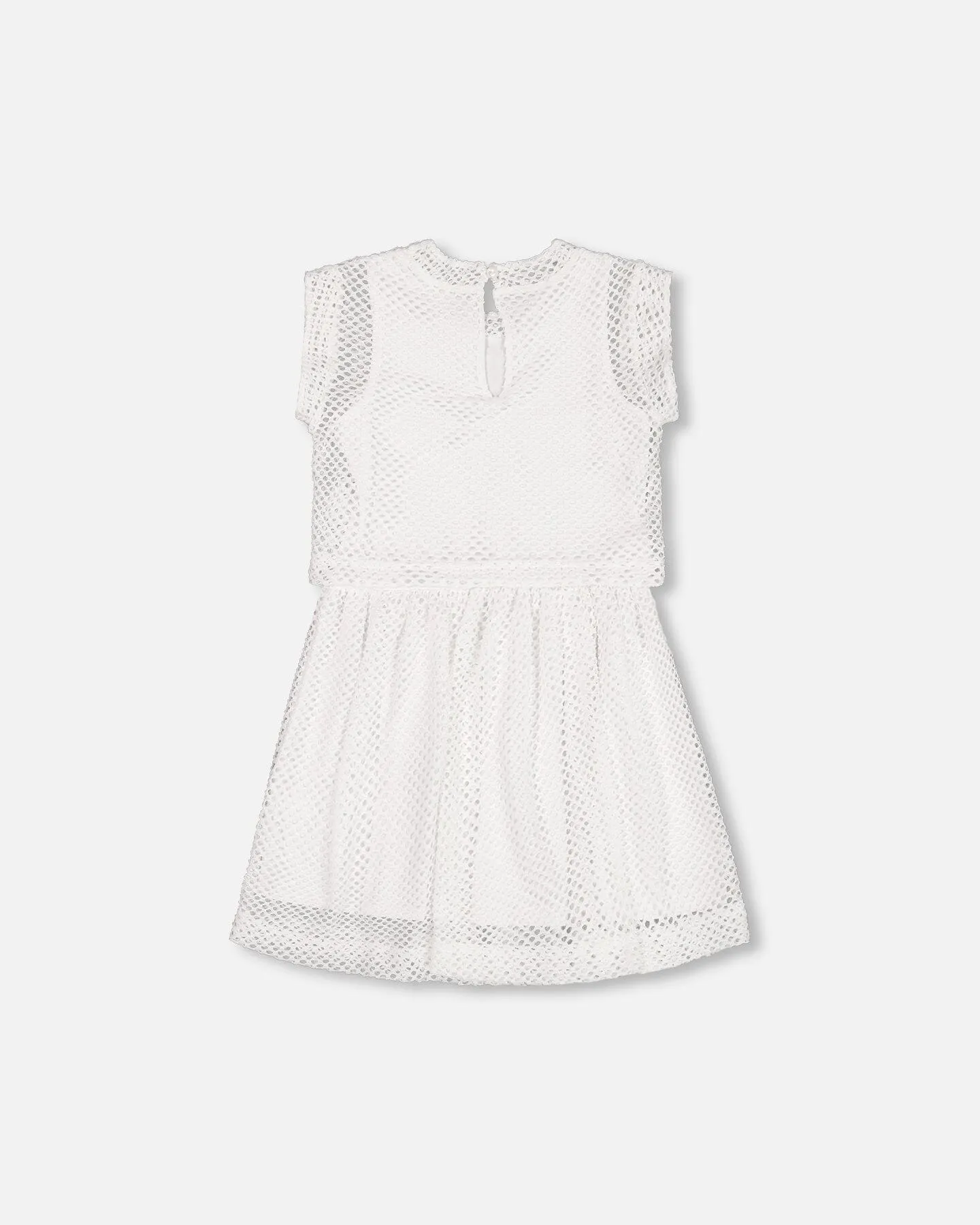 Bi-Material Mesh And Organic Cotton Dress Snow White