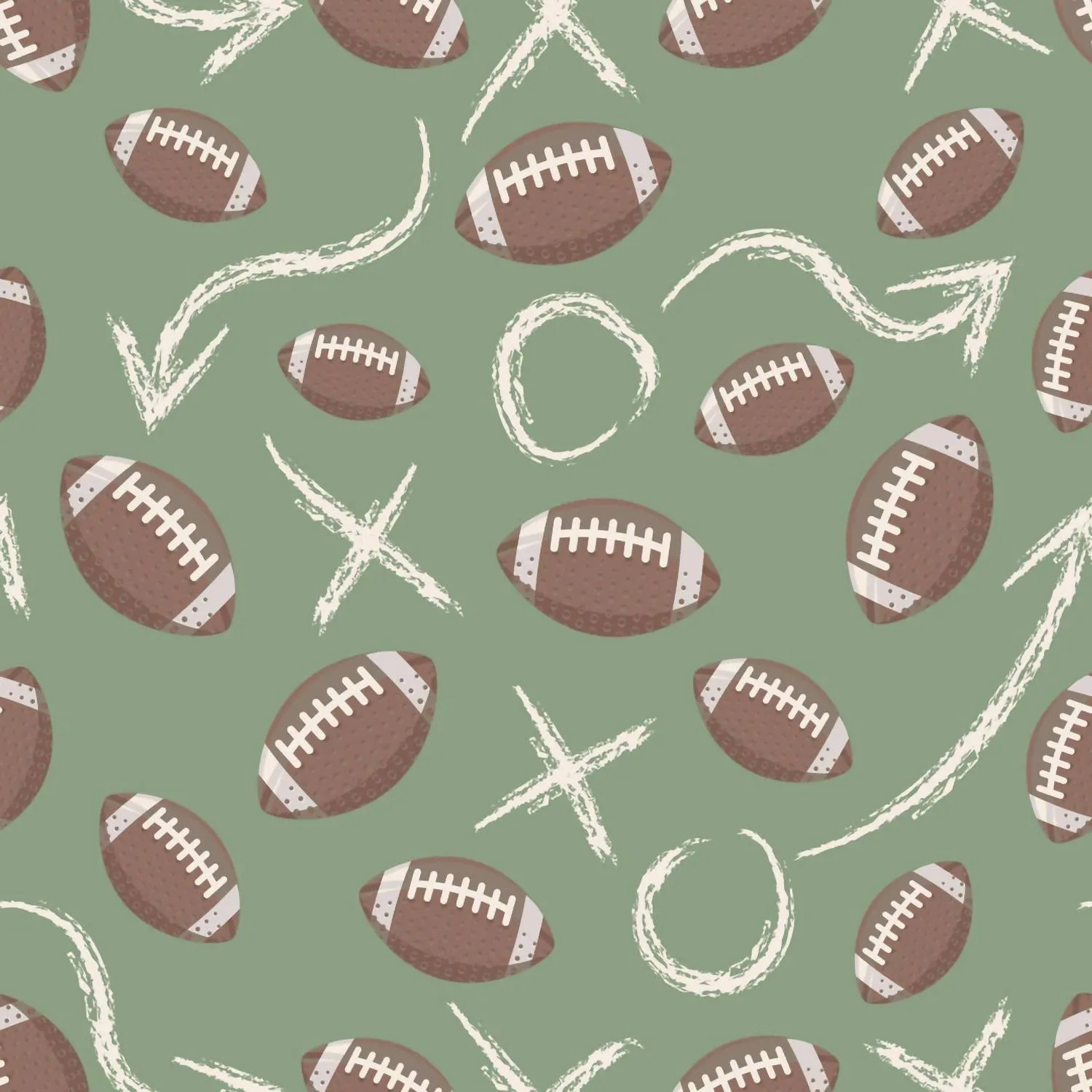 Big Kid Boy Football Pajama Set In Green