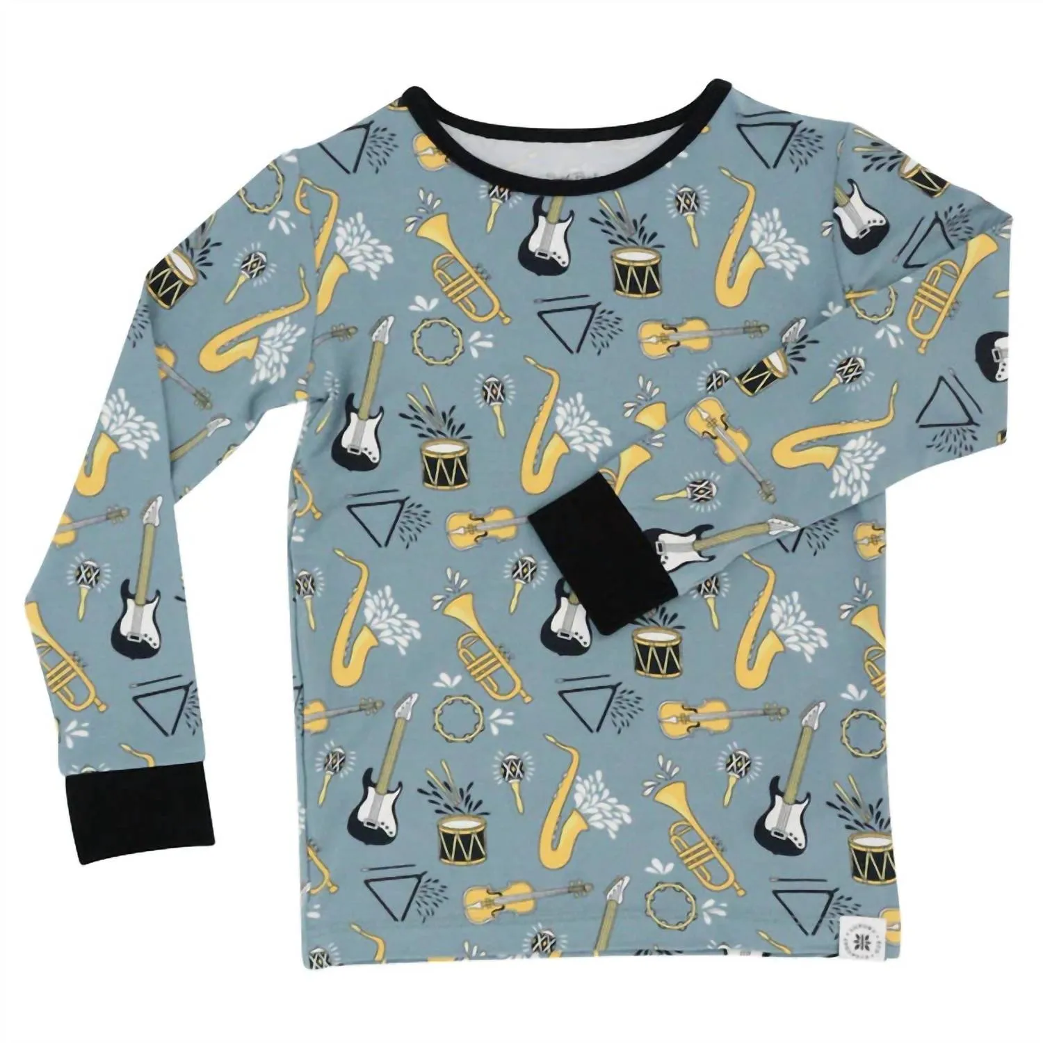 Big Kid Boy On That Note Pajama Set In Grey