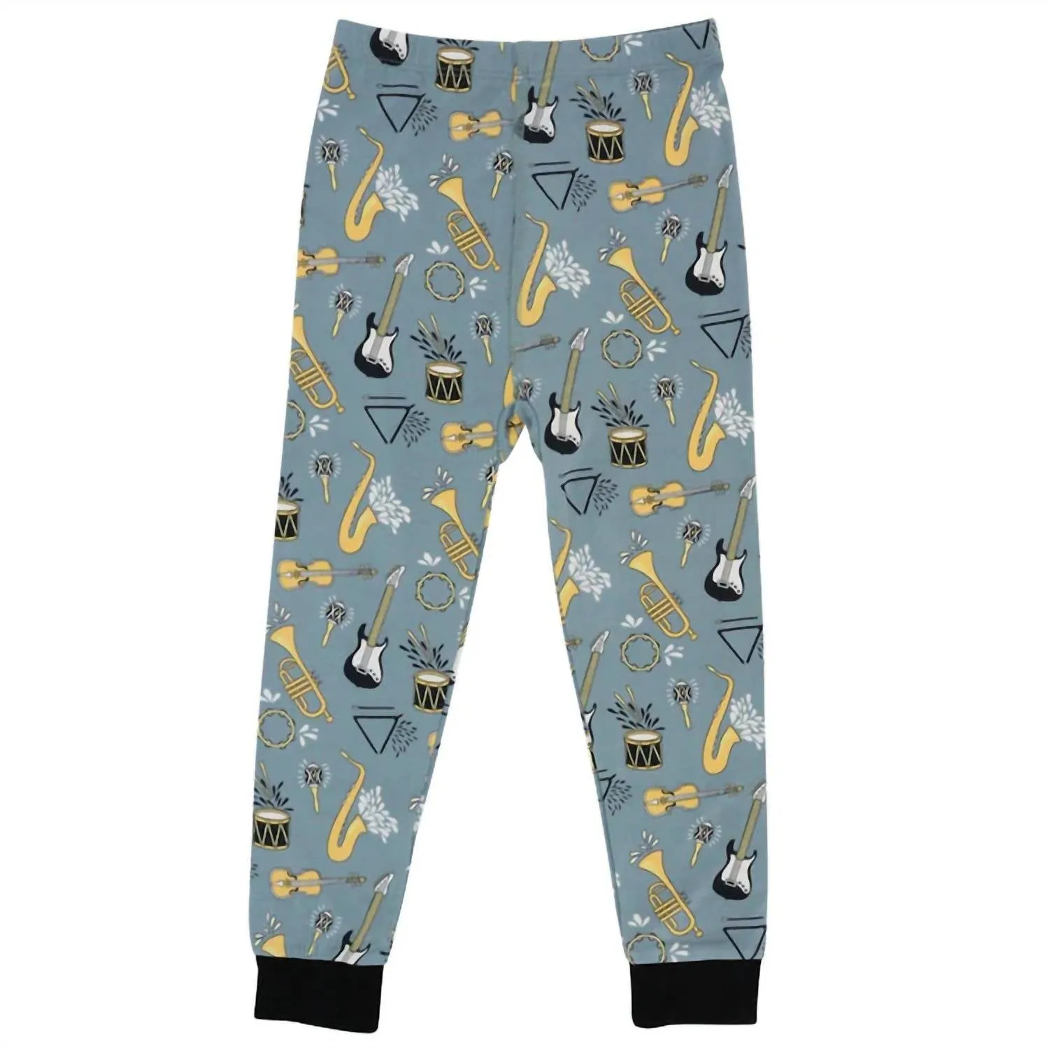 Big Kid Boy On That Note Pajama Set In Grey