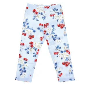 Blue All Over Cherry Print Leggings