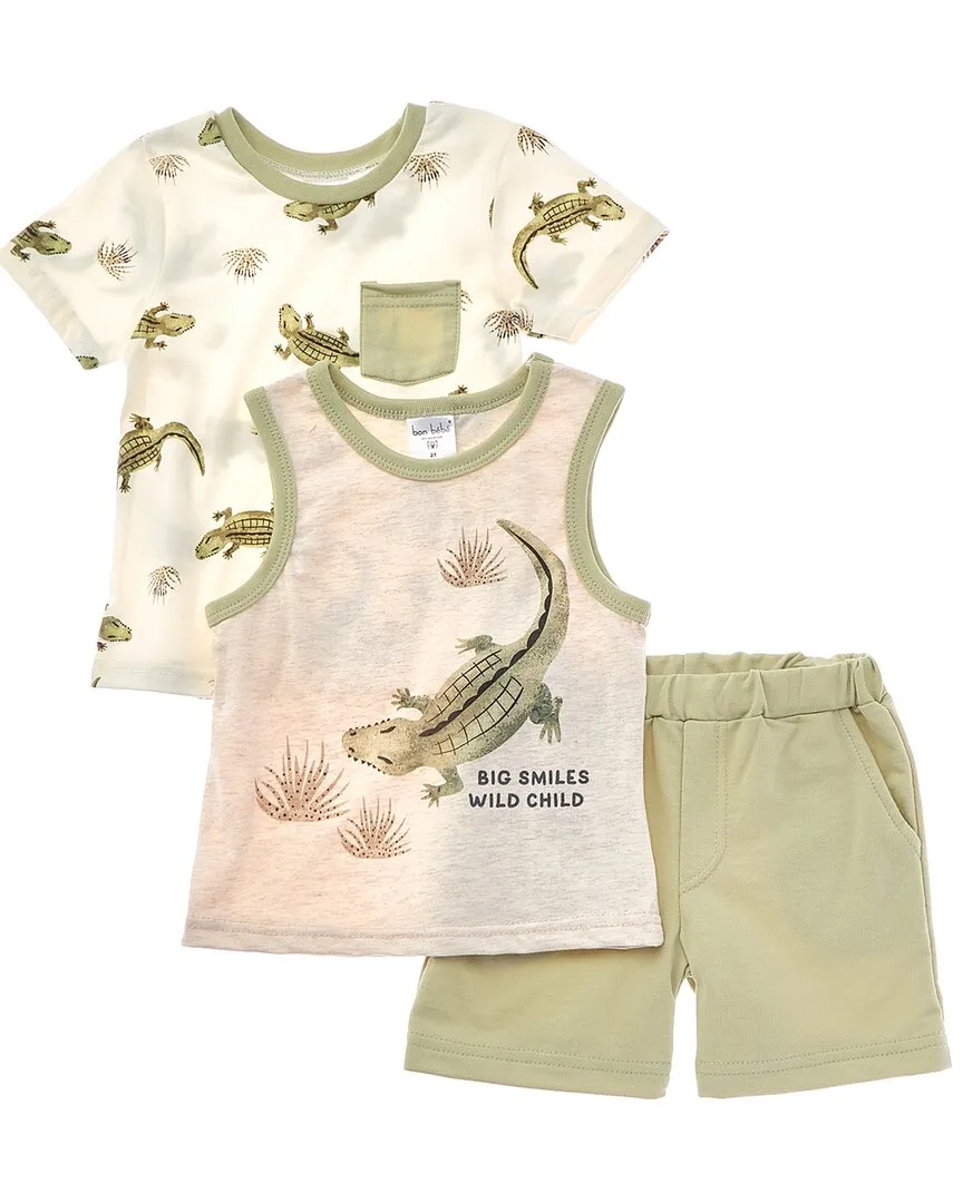 bon bébé 3pc T-Shirt, Tank & Short Set