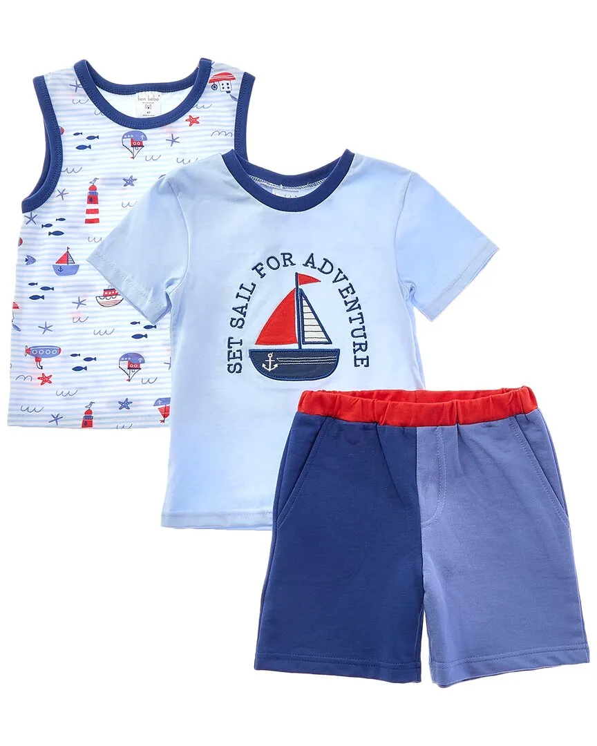 bon bébé 3pc T-Shirt, Tank & Short Set