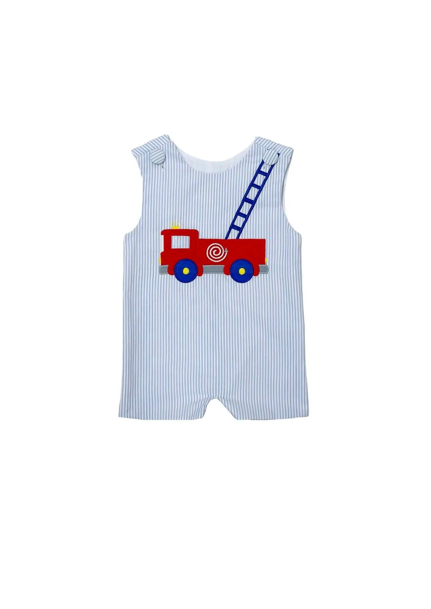 Boy's 18-24 Months Fire Truck Shortall In Blue