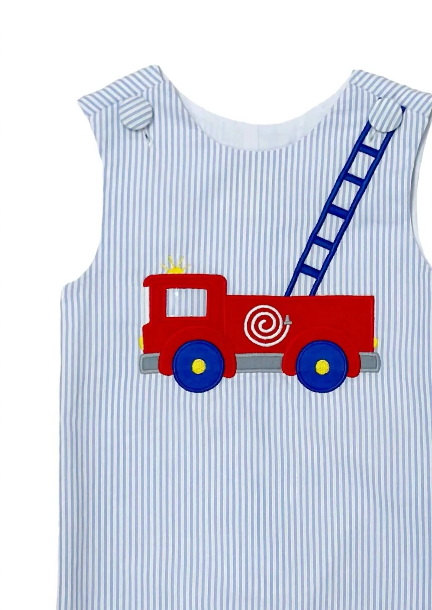 Boy's 18-24 Months Fire Truck Shortall In Blue