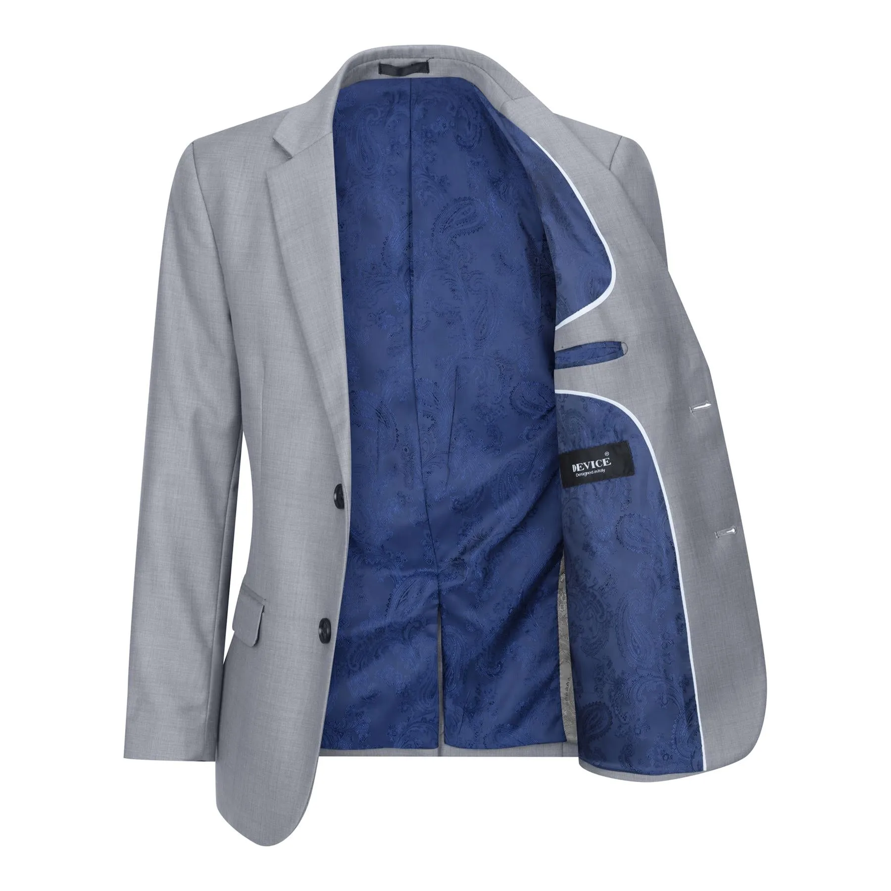 Boys 3 Piece Light Grey Classic Retro Suit