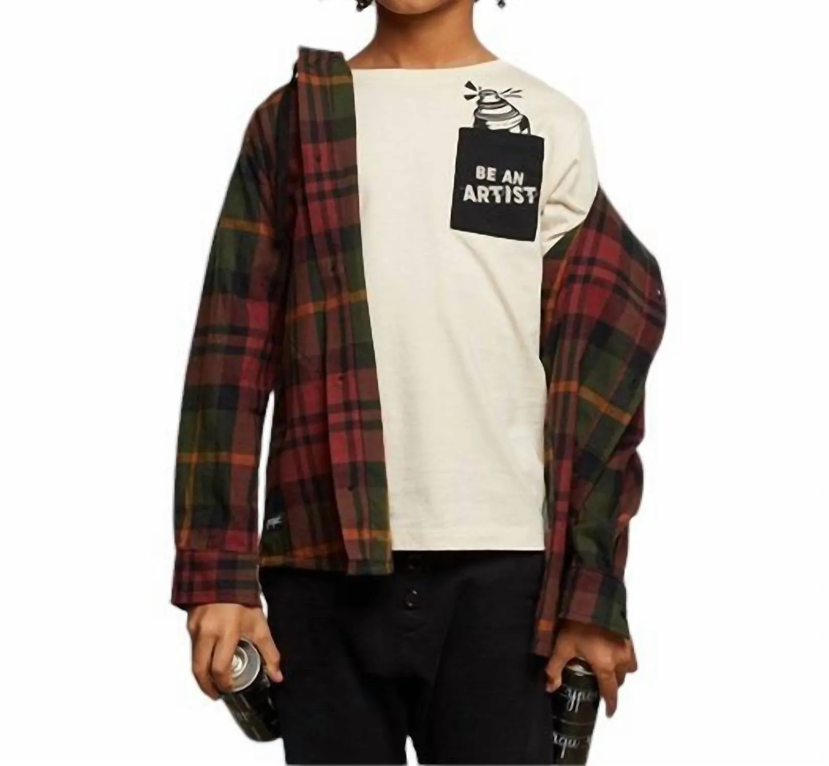Boy's Graffiti Pocket Tee In Chalk