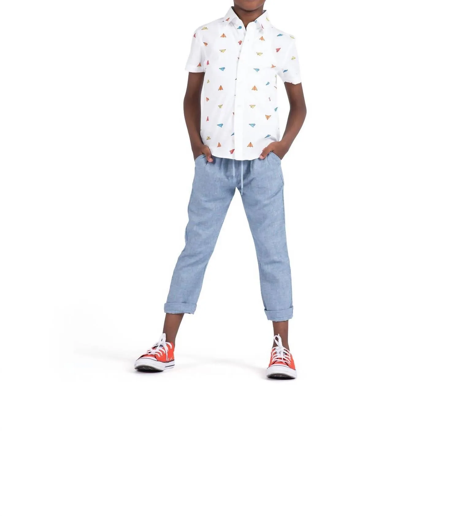 Boy's Party Shirt In Paper Planes