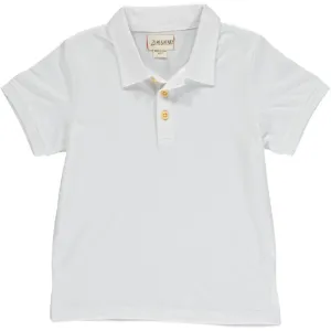Boys Pique Polo In White