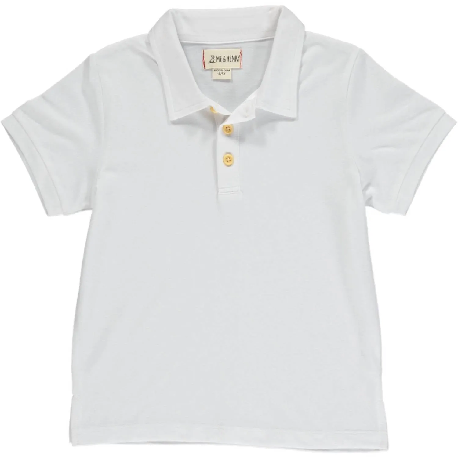Boys Pique Polo In White