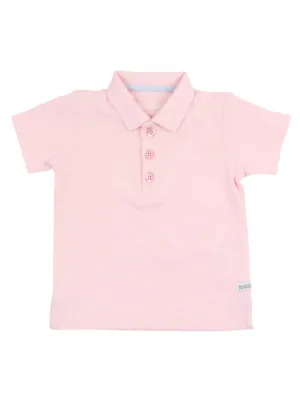 Boy's Pique Short Sleeve Polo Shirt In Pink