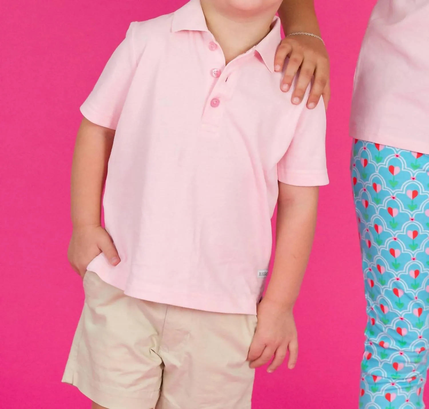Boy's Pique Short Sleeve Polo Shirt In Pink