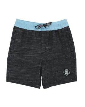 Boys Seafarer Hybrid Walk Short In Black With Light Blue Wasteband