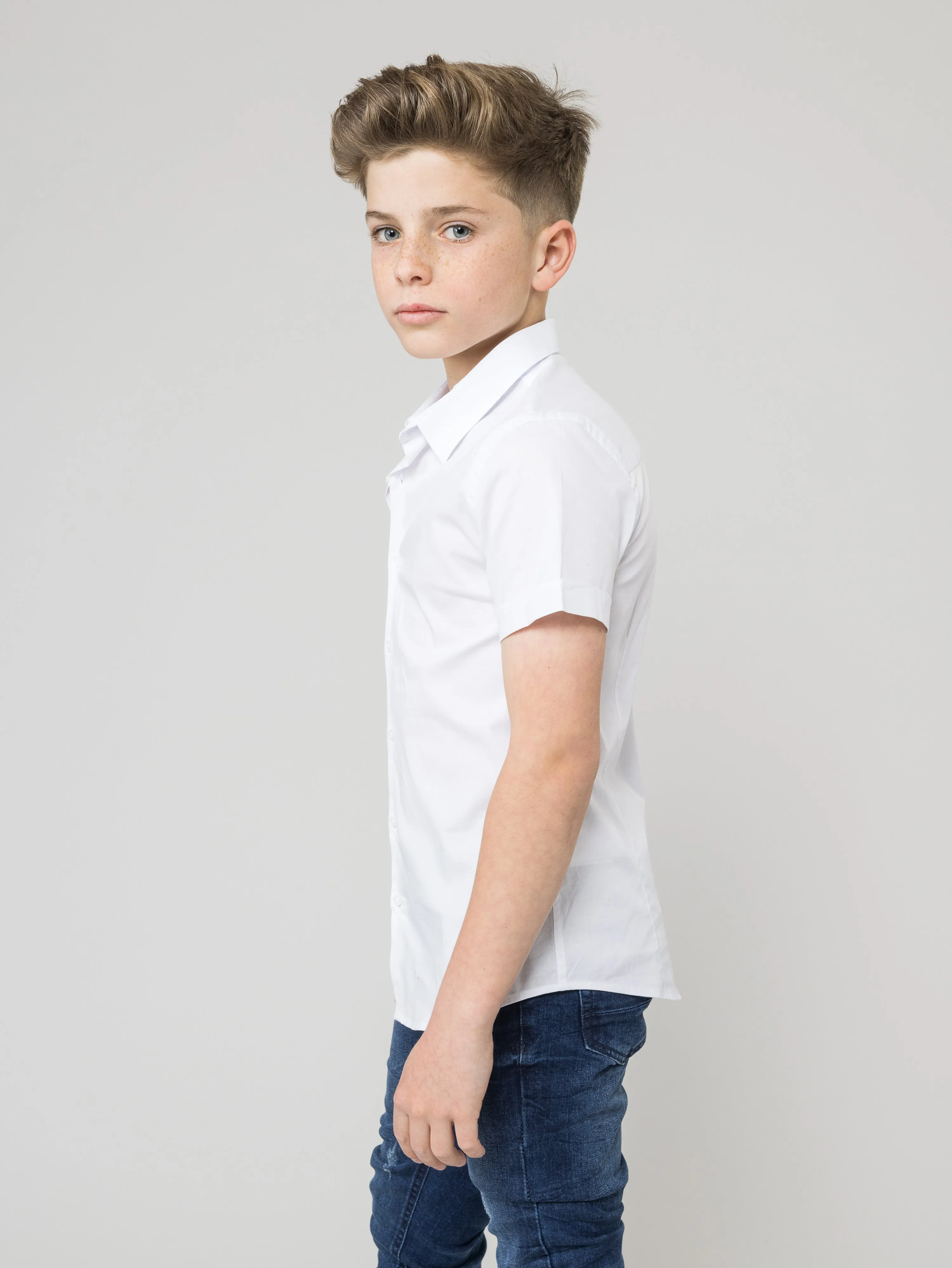 Boys Short Sleeve Button Up