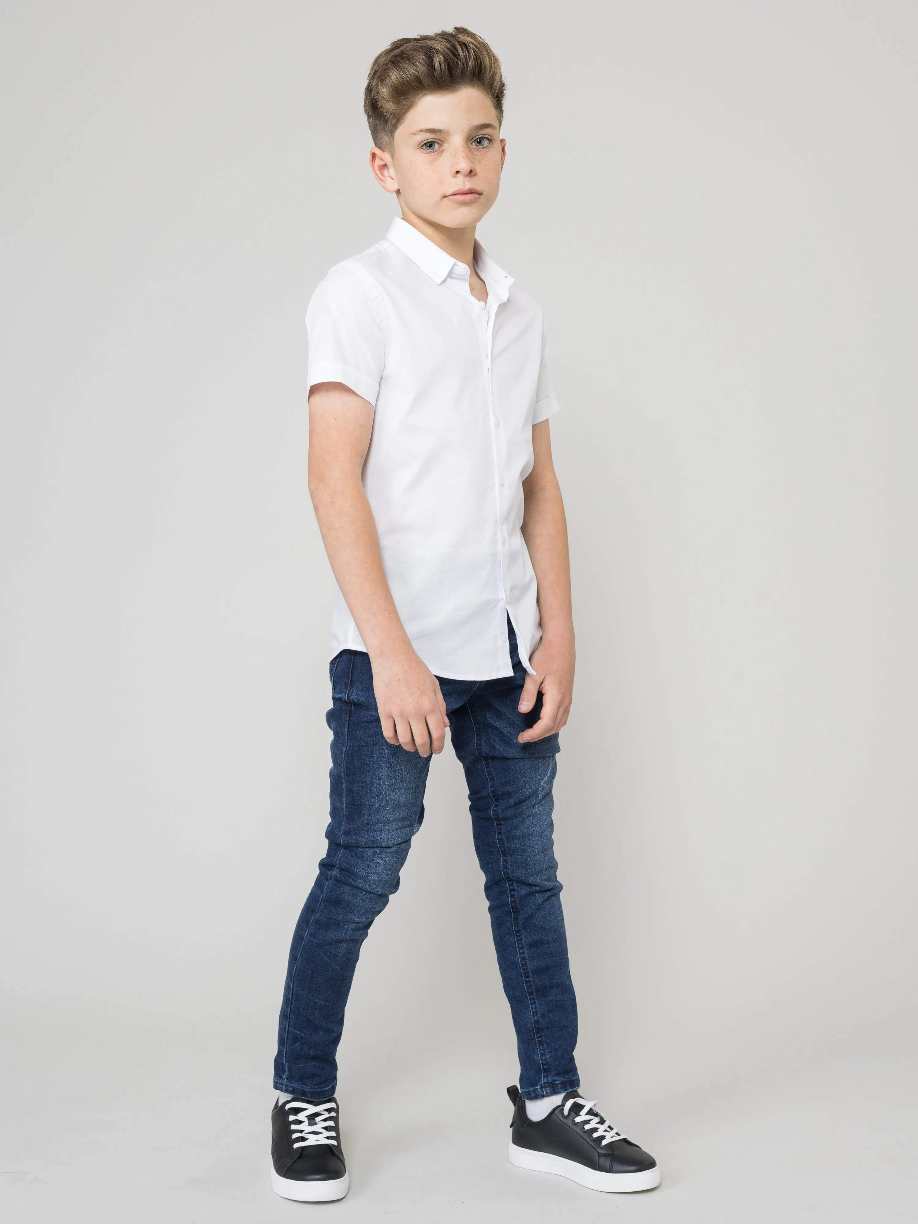 Boys Short Sleeve Button Up