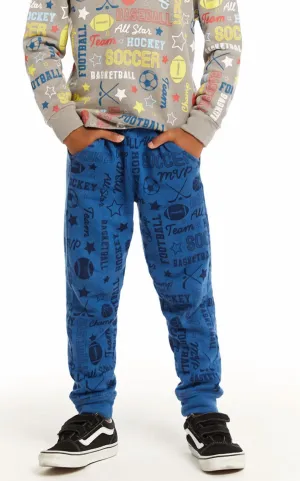 Boys Sports Pants In Peacock