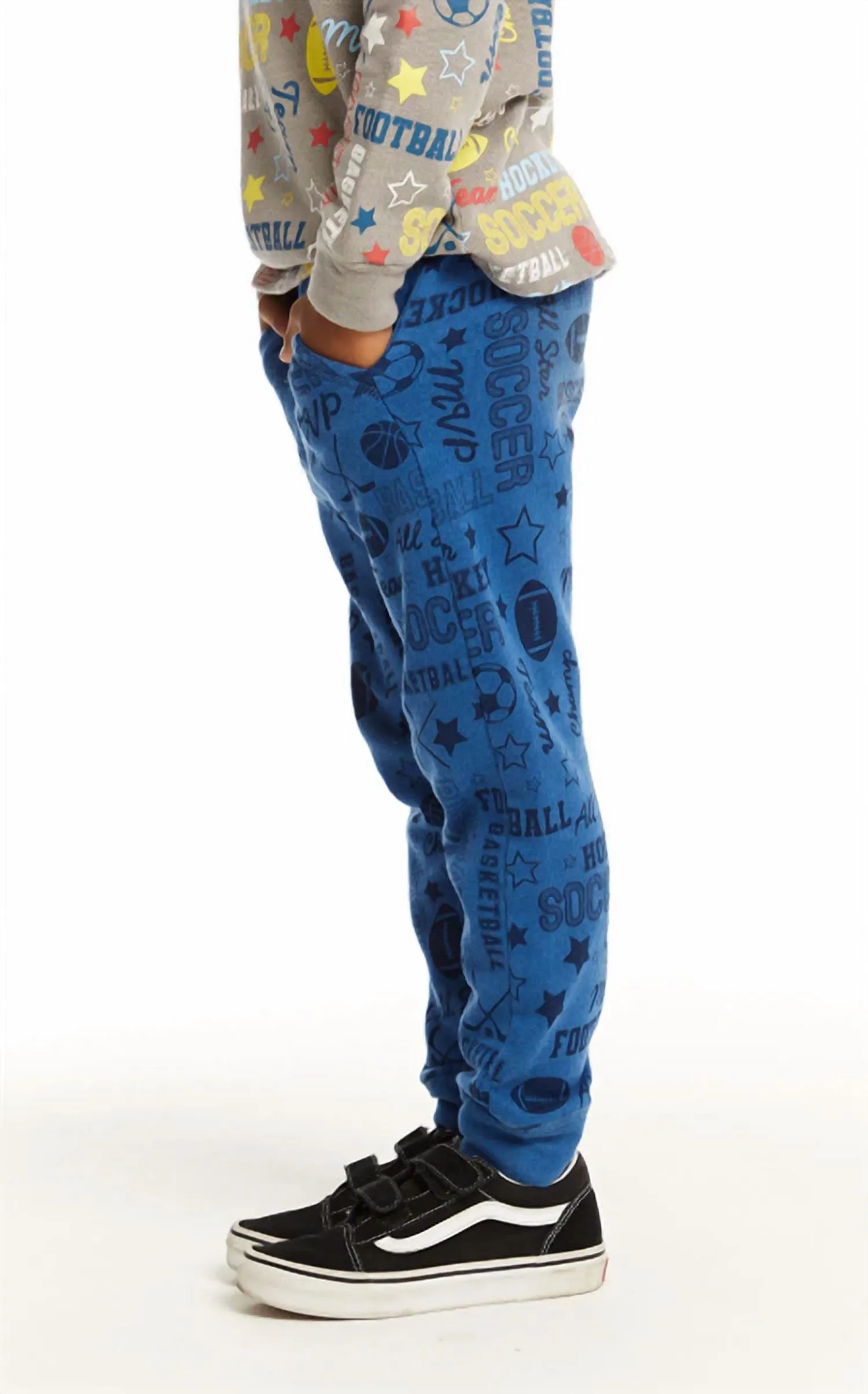 Boys Sports Pants In Peacock