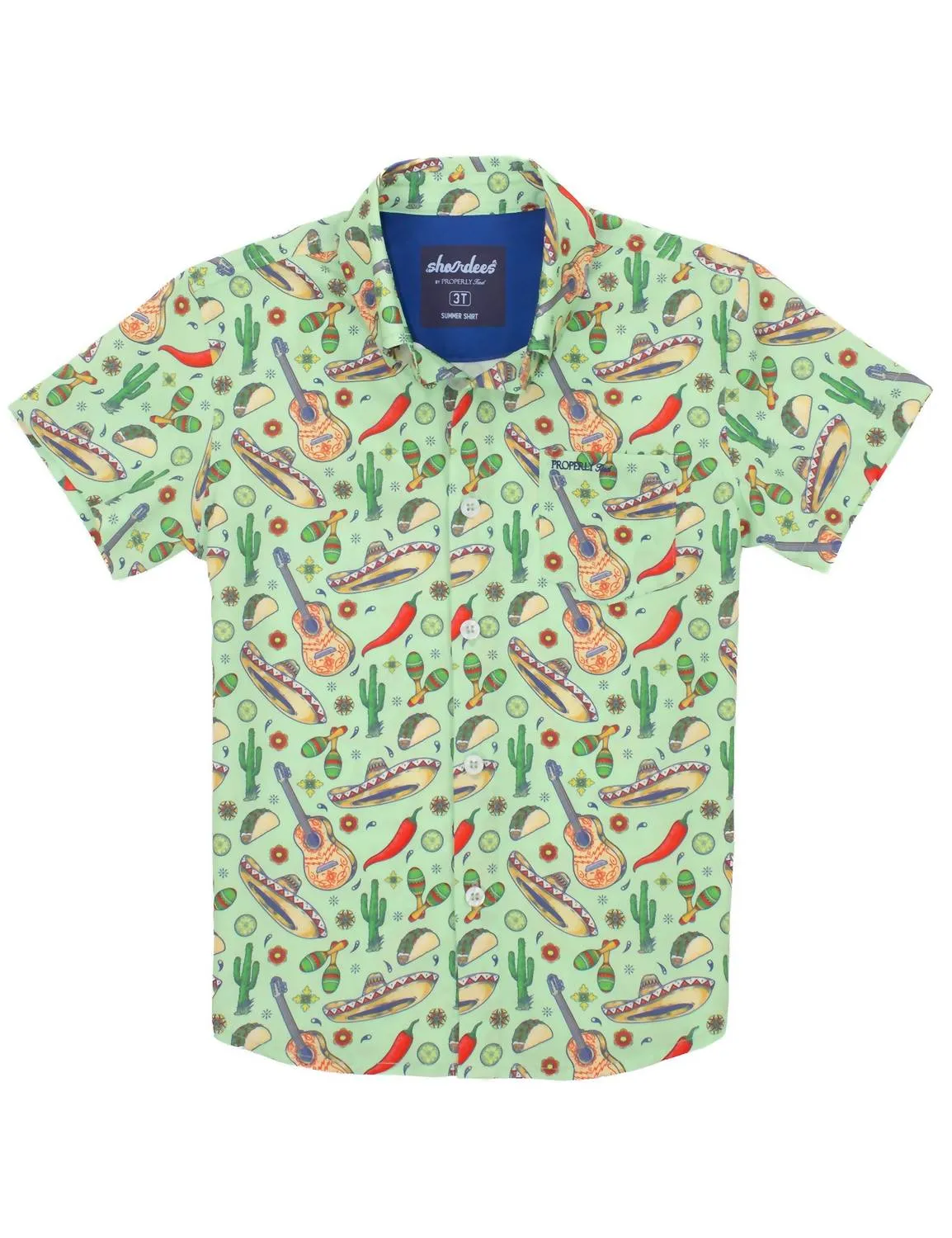 Boys Summer Fiesta Shirt In Green