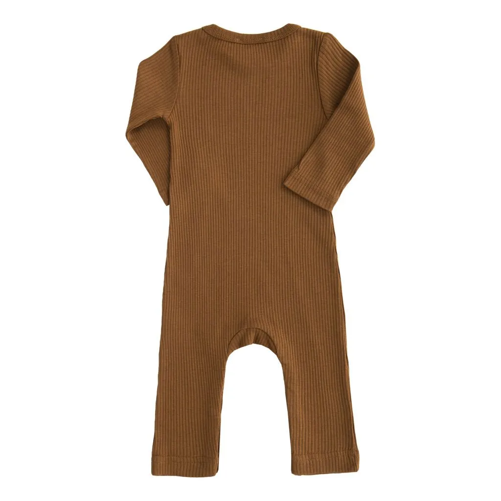 Brown LS Modal Romper