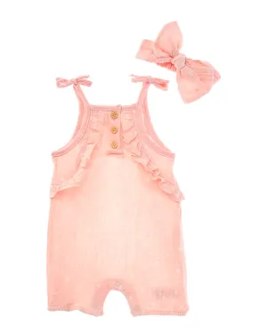 Catherine Malandrino 2pc Gauze Romper with Headband Set