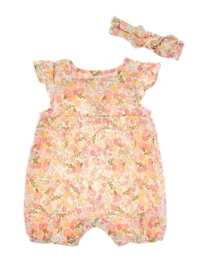 Catherine Malandrino 2pc Gauze Romper with Headband Set
