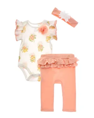 Catherine Malandrino 3pc Drop Needle Bodysuit & Pant Set