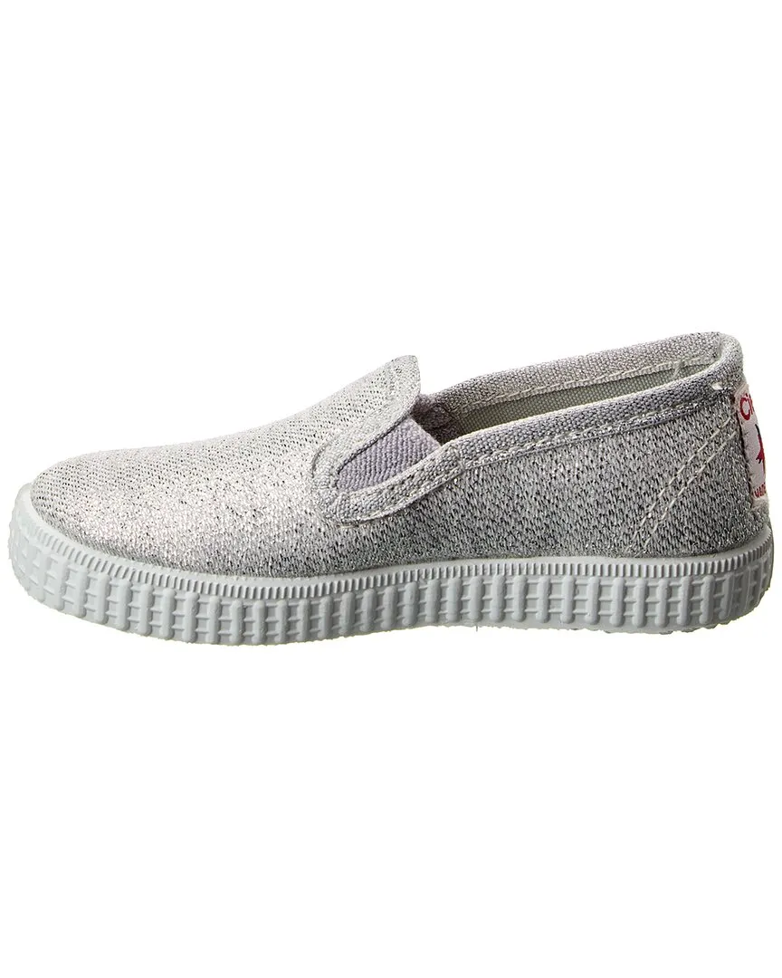Cienta Cangrejo 2Elasticos Metalizado Canvas Slip-On Sneaker