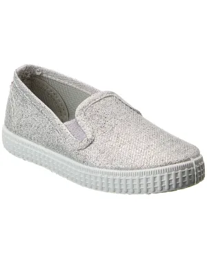 Cienta Cangrejo 2Elasticos Metalizado Canvas Slip-On Sneaker