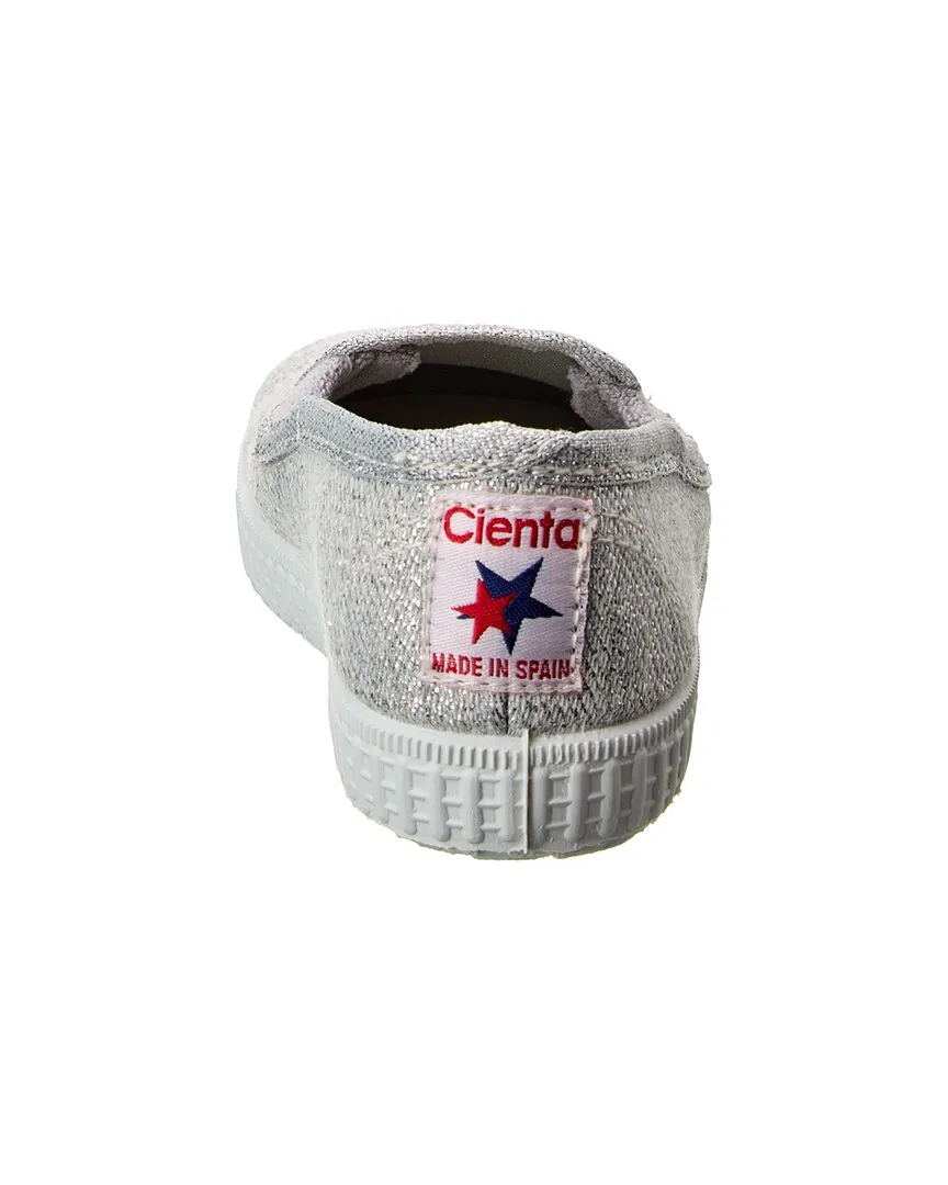 Cienta Cangrejo 2Elasticos Metalizado Canvas Slip-On Sneaker