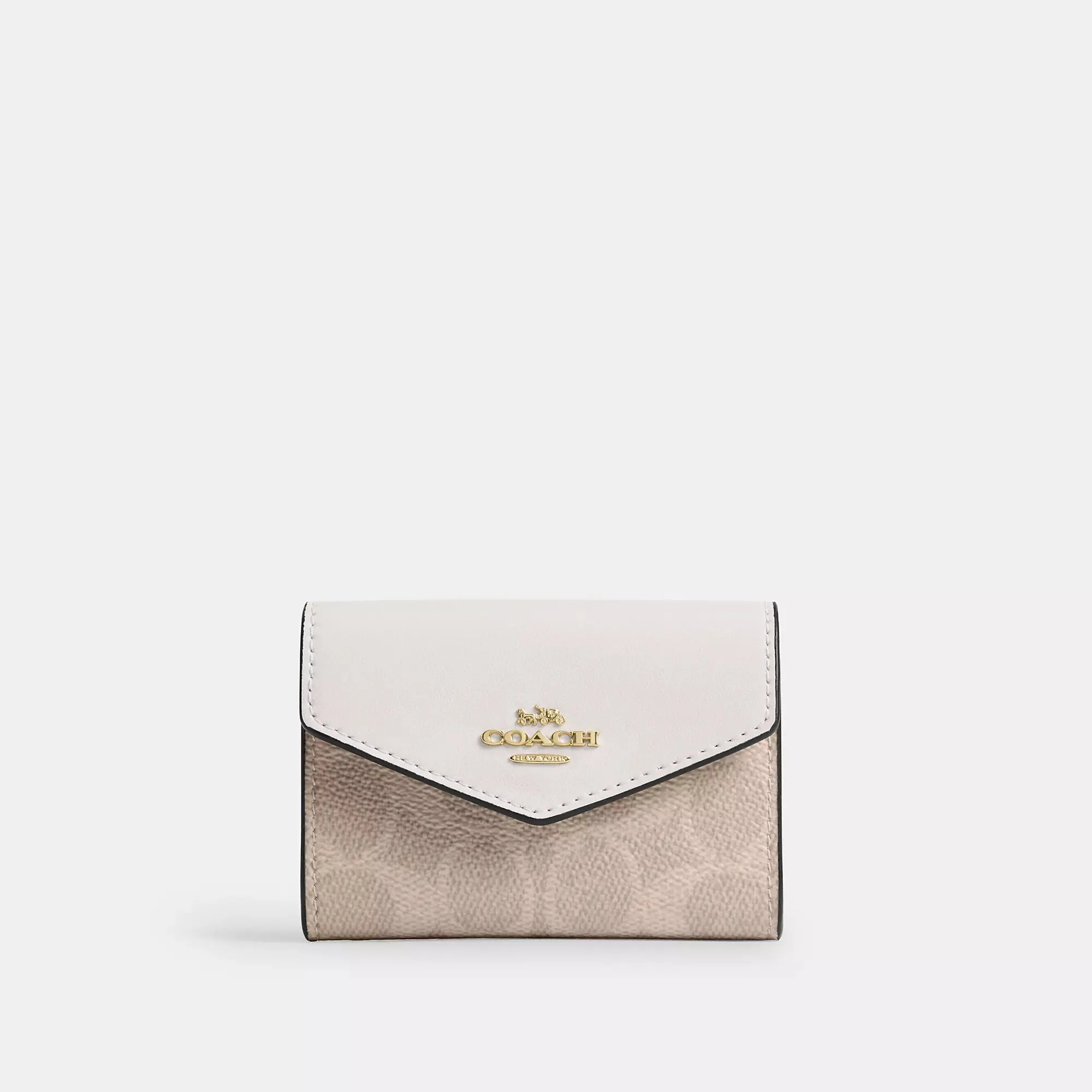 Coach Outlet Flap Card Case In Signature Canvas