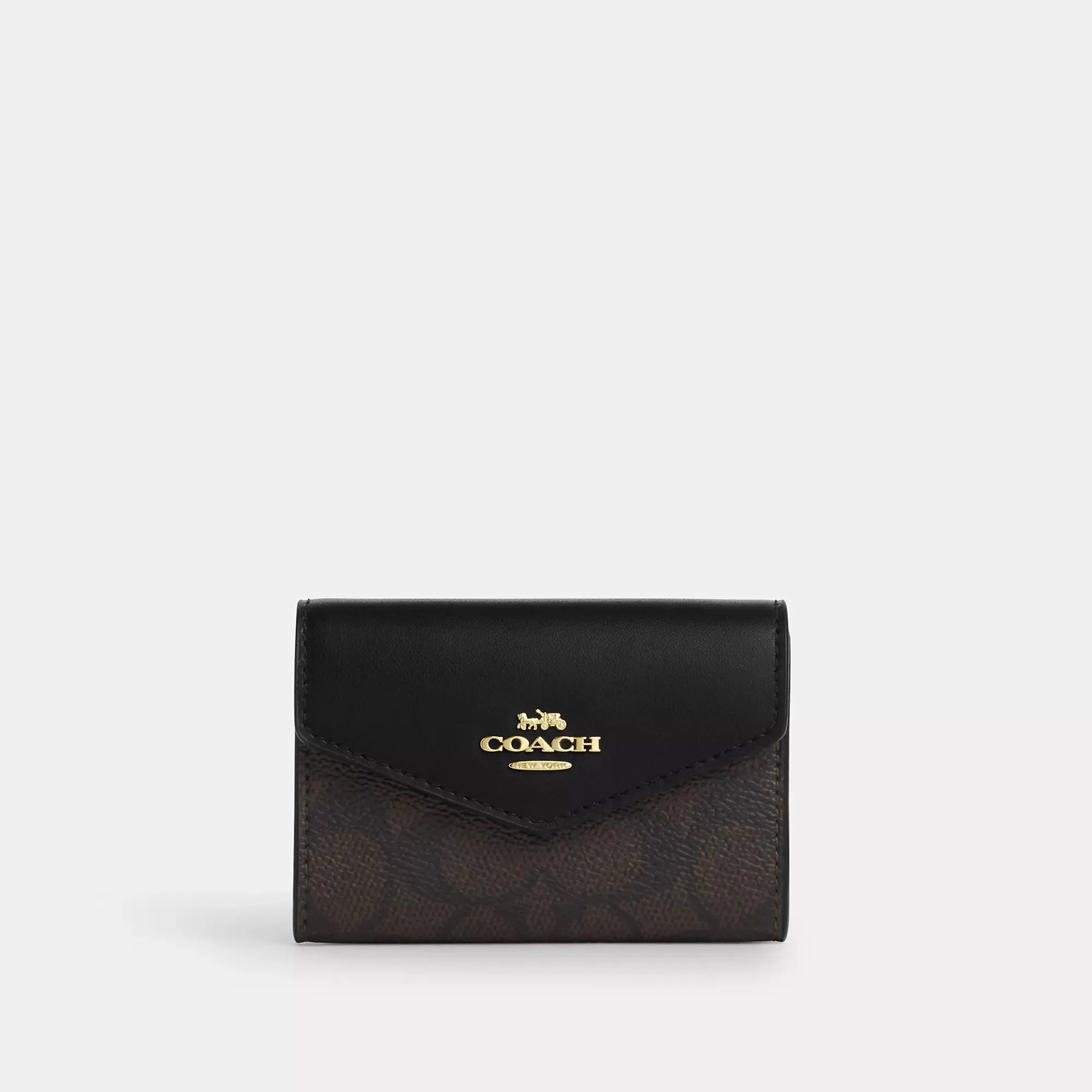 Coach Outlet Flap Card Case In Signature Canvas