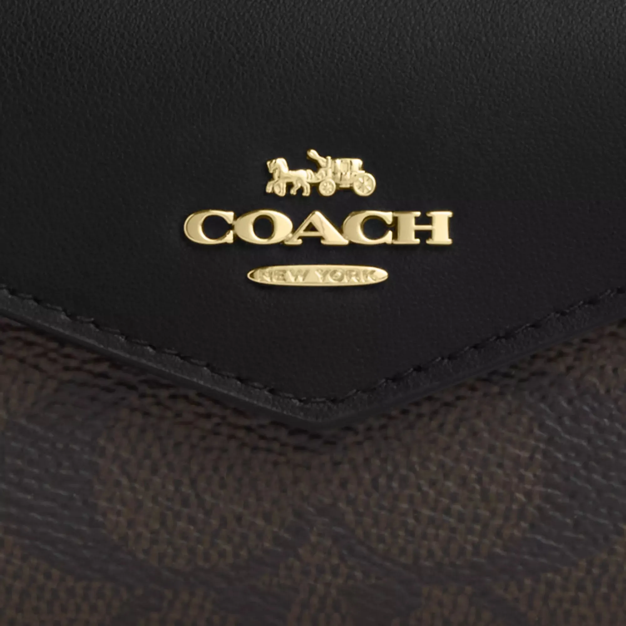 Coach Outlet Flap Card Case In Signature Canvas